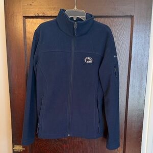 Columbia Navy Blue Fleece Jacket with Light Blue Trim